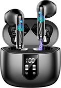 Drsaec Wireless Earbuds, Bluetooth Headphones Stereo Bass Ear Buds with ENC Noise Cancelling Mics, Earbuds with LED Display Charging Case, IP7 Waterproof Earphones for Android iOS