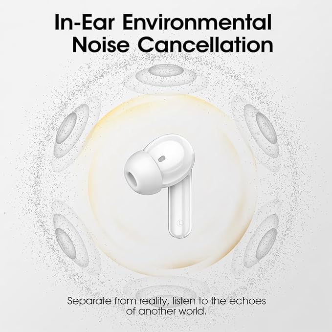 Wireless Earbuds, Bluetooth 5.4 Headphones with 4 Noise Cancelling Mic, 46H In-Ear Buds with 3D Bass Stereo Sound, Small Ears, LED Display, Calls Sports Workout, IPX7 Earphones for Android iOS, White