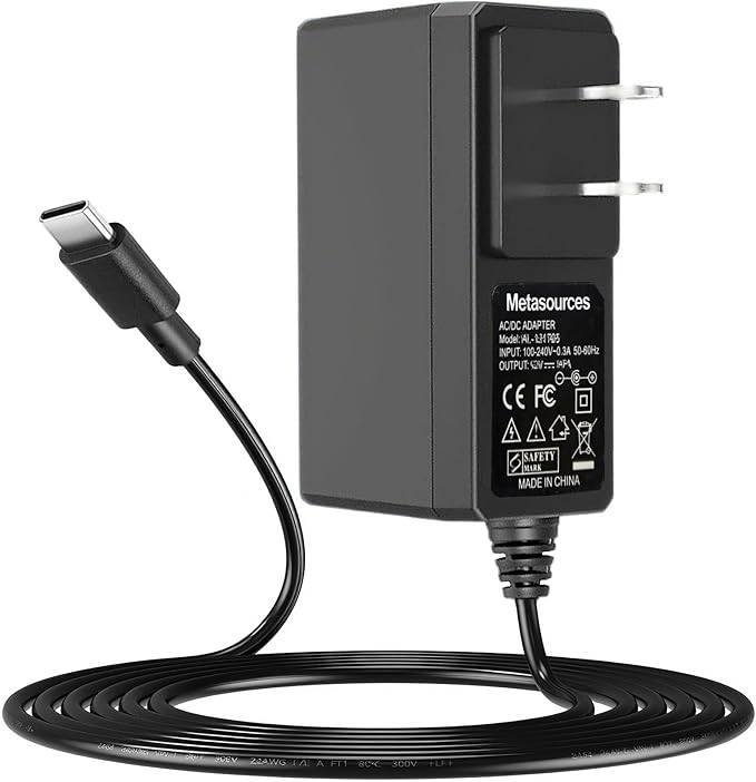 USB-C 5V AC/DC Adapter Compatible with MNN 4K Portable Monitor 15.6" 3840x2160 UHD Monitor 100% Adobe RGB Gaming Display Travel Speakers Power Supply Battery Charger