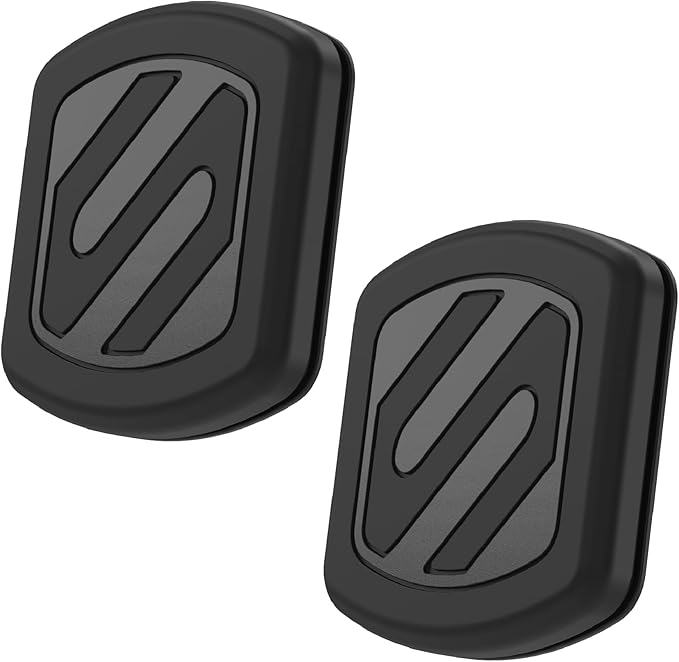 Scosche Extra Strength Magnetic 3M Flush Mount Phone Holders for Your Car Dashboard and Flat Surfaces, Low Profile Cell Phone Holder with Thick Metal Plate for iPhone and Android, Not MagSafe, 2-Pack