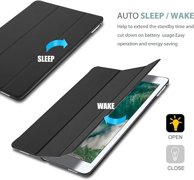 ProCase Smart Case for iPad Pro 12.9 Inch 1st and 2nd Generation (2015 and 2017 Model), Stand Cover Support Auto Sleep/Wake -Black