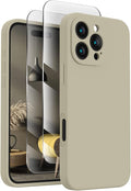 FireNova Designed for iPhone 16 Pro Max Case, Silicone Upgraded [Camera Protection] Phone Case, Soft Anti-Scratch Microfiber Lining Inside, 2024, Khaki
