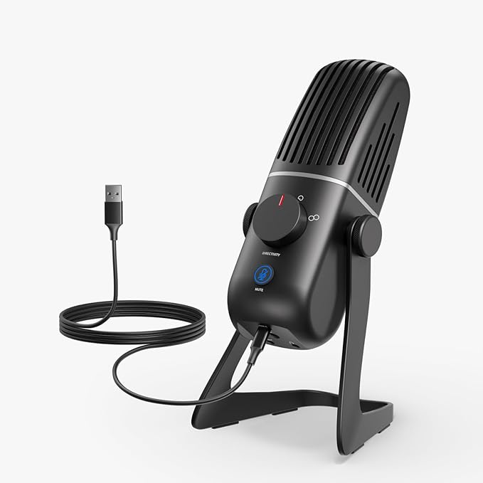 XTUGA X-4 USB Microphone for PC, Mac, Gaming, Recording, Streaming, Podcasting, 4 Pickup Patterns, Metal Desktop Condenser Mic,Plug and Play Mic for Laptop, Mobile Devices