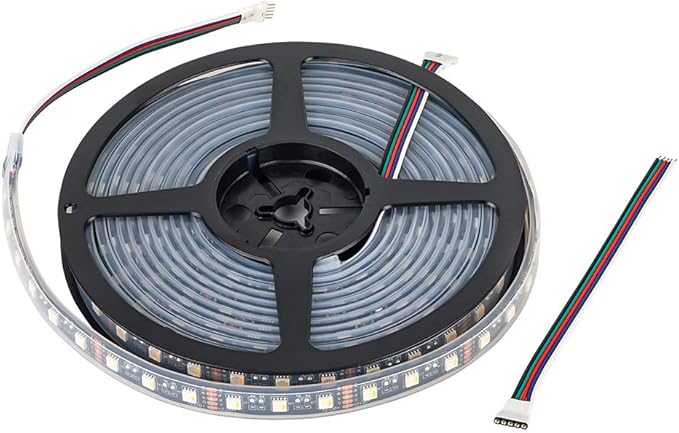 BTF-LIGHTING RGBW LED Strip Lights,UL Listed,5050 4 Colors in 1 RGB + 2700K-3000K Warm White,12V DC,16.4ft/5m 60LEDs/m 12mm Black PCB, IP67 Waterproof for Home Decoration(No Adapter or Controller)
