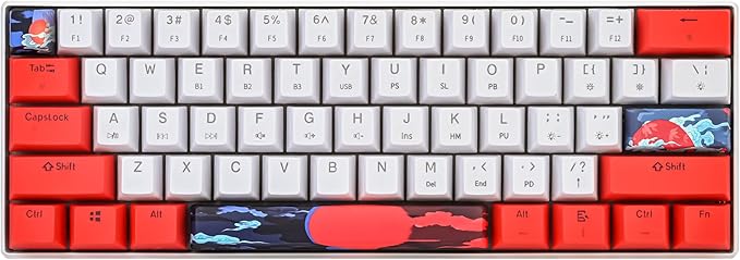 surmen GT61 60% Mechanical Gaming Keyboard 60 Percent RGB Backlit Hot-Swappable Wireless/Wired Compact Mini Keyboards Bluetooth 5.0 Keyboard Programmable/N-Key Rollover (Yellow Switch, Sun)