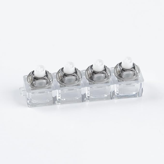 YMDK UFO-Style Hall Effect Magnetic Silver Mist Linear Switch 40gf, Hot Swappable, Deep Clacky Sound, RGB Compatible Keyboard Switch for Custom Mechanical Keyboards