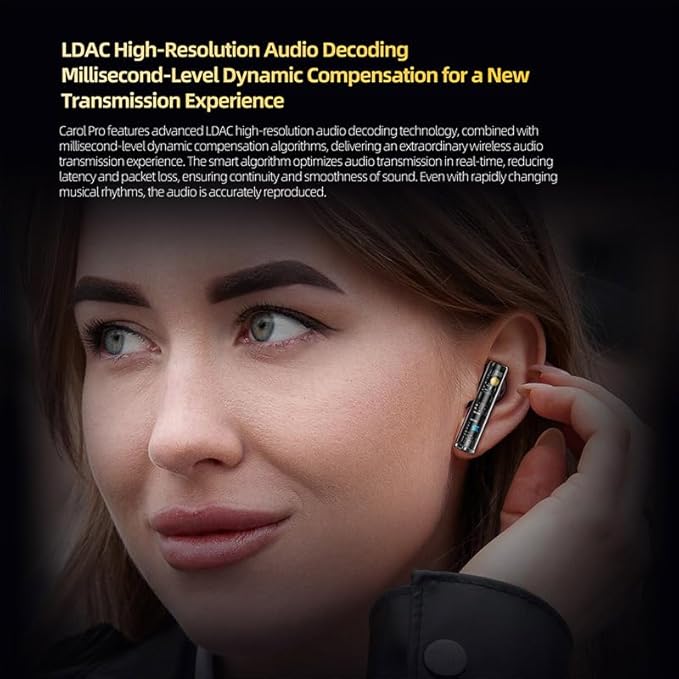 KZ Carol Pro True Wireless Earbuds, ANC 6 Micros TWS Earphone, Bluetooth 5.4 Iems, HiFi Sports in-Ear Headphone, LDAC Support