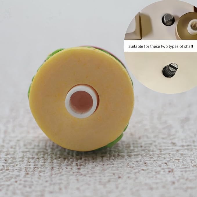 Rotary Knob for Gaming Mechanical Keyboard,Cute 3D Hamburger Custom Knob,Handmade Resin Rotary Knob Suitable for GMK67/GMK87/GMK104/L98/F99 Pro/F75 (Pro),etc (Humburger)