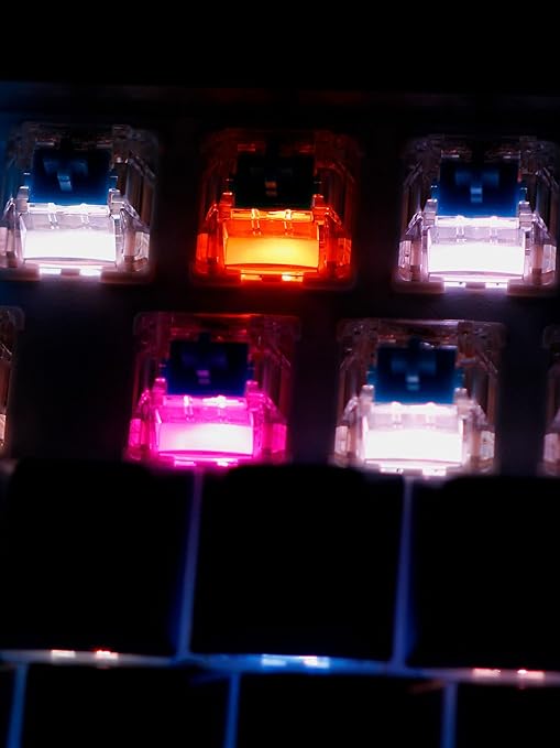 Gateron 105Pcs Pre lubed G pro V3.0 MX Mechanical Gaming Keyboard Split Tactile 60gf Switches,POM Stem Linear RGB SMD Switches 3 pin (Blue)