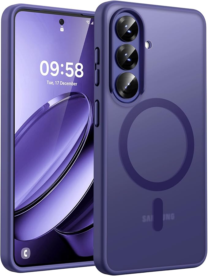 TOCOL for Samsung Galaxy S26 Case, Compatible with Magsafe, Full Camera Protection, Built-in Magnetic Ring, Drop Protection, Translucent Matte Phone Case for S26 6.3 inch (Midnight Purple)