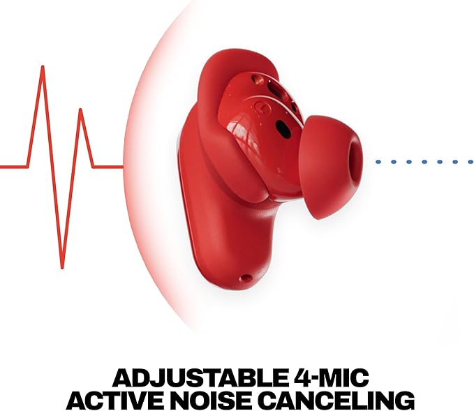 Skullcandy Method 360 ANC Wireless Earbuds, Sound by Bose, Bluetooth Headphones, Premium Noise Cancelling, Up to 40 Hrs Battery, Sweat and Water Resistant, Microphone for iPhone Android - Plasma