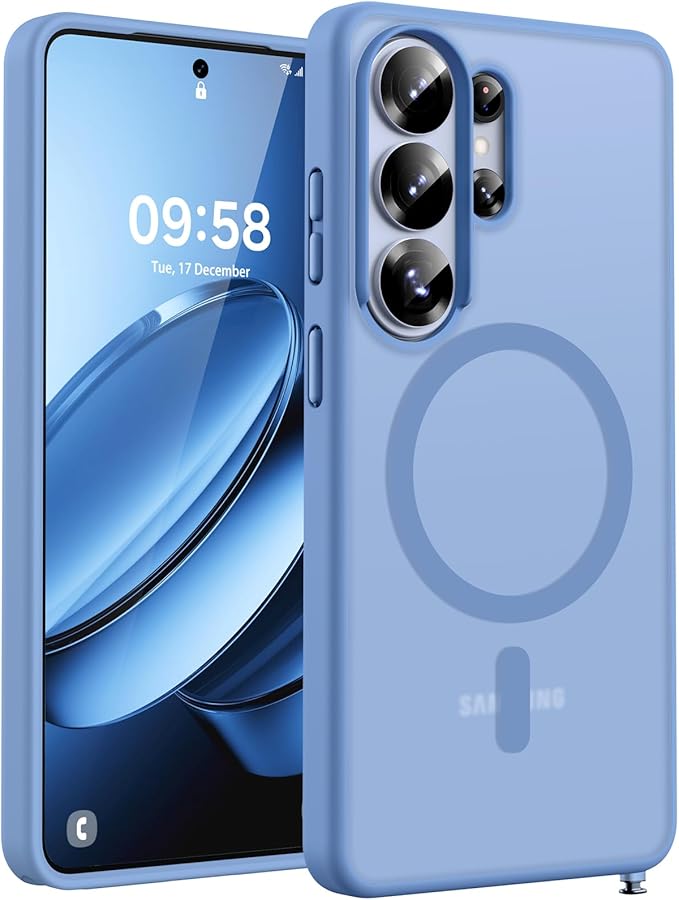 TOCOL for Samsung Galaxy S26 Ultra Case, Built-in Magnetic Ring, Drop Protection, Slim Translucent Matte Phone Case for Galaxy S26 Ultra 6.9 inch (Light Blue)