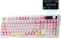 EPOMAKER TH99 PRO 96% Mechanical Keyboard with Screen & Knob, 10000mAh, 2.4Ghz/BT, Hot Swap, Custom Driver, RGB Backlight, PBT Keycap, Wireless Gaming Keyboard for PC/Mac (Pink, Creamy Jade)