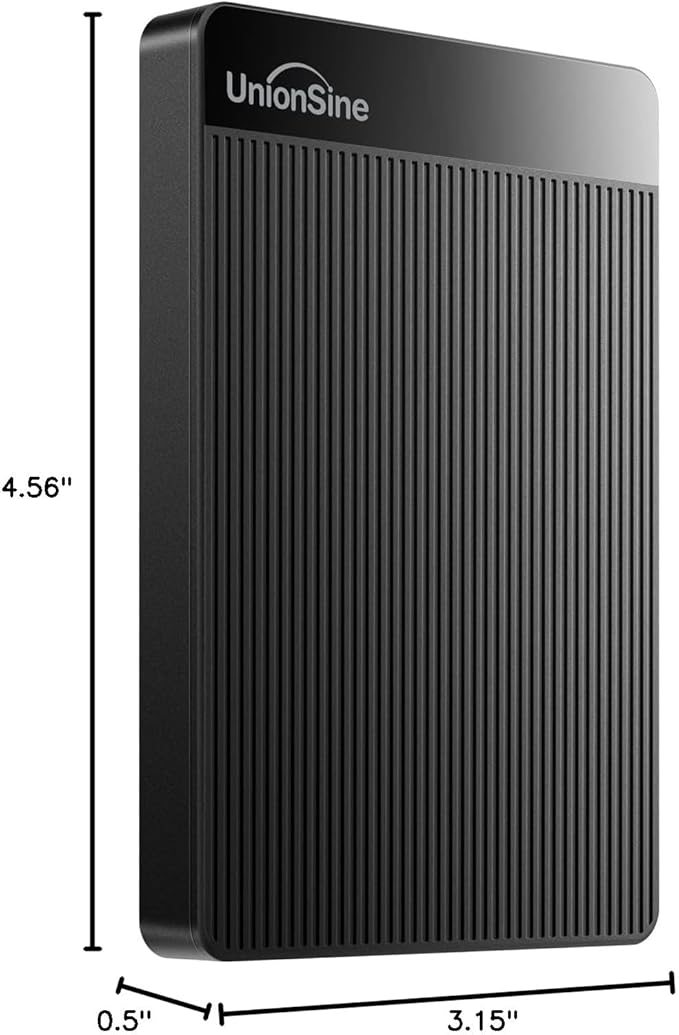 UnionSine 1TB Ultra Slim Portable External Hard Drive HDD-USB 3.0 for PC, Mac, Laptop, PS4, Xbox one, Xbox 360-(Black)