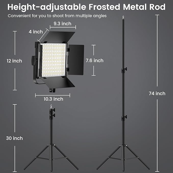 2-Pack RGB Photography Lighting Kit, 50W Bi-Color Professional LED Studio Lights, 2300k~8500k Dimmable Photo Lights for Photography Filming Camera Video Recording Stage Shooting Streaming TikTok