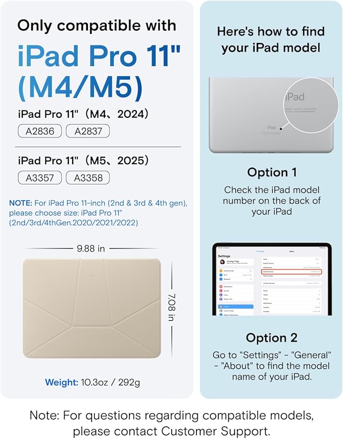 MOFT Dynamic Folio Tablet Stand for Desk Compatible with iPad Pro 11- inch (M5 2025 / M4 2024), Slim Magnetic Tablet Holder Case with 20+ Viewing Angles, Beach White x Terracotta