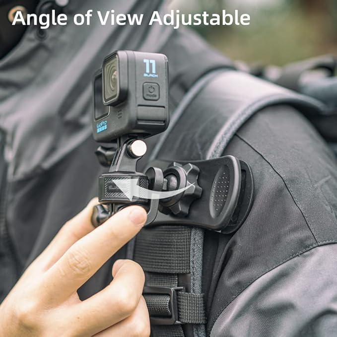 Magnetic Backpack Strap Mount Quick Clip Mount with Magnetic Adapter, Bag Belt Shoulder Strap Clip Holder Compatible with Gopro Hero 13/12/11/10, DJI Osmo Action 6/5Pro/4/3, AKASO and More