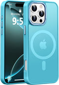 Newfuture Designed for iPhone 16 Pro Case with Magnetic [13 FT Military Drop Protection] [Compatible with Magsafe] Slim Translucent Matte Shockproof with Anti-Fingerprint Phone Case,Lake Blue