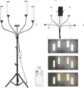 Esthetician Light Tattoo Lash Make up Light for Video Recording, Dimmable Four Arms LED Floor Lamp for Lash Techs, Estheticians & Tattoo Artists with Tripod Stand&Phone Holder