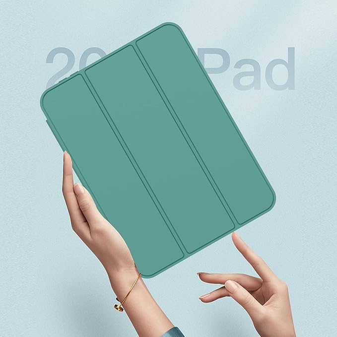 iMieet iPad mini 7 Case 2024 (A17 Pro), iPad mini 6 Case (8.3-Inch,2021 Model), iPad mini 7th/6th Generation Case with Pencil Holder, Trifold Stand Smart Case with Soft TPU Back,Forest Green
