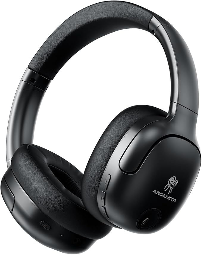 Hybrid Active Noise Cancelling Headphones, Wireless Over Ear Bluetooth, 50H Long ANC Playtime, Rotatable and Foldable, HiFi Audio Deep Bass, Customized EQ via APP, Transparency Mode (Black)