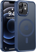 Newfuture Designed for iPhone 12 Case/iPhone 12 Pro Case with Magnetic [13 FT Military Drop Protection] [Compatible with Magsafe] Translucent Shockproof with Anti-Fingerprint Phone Case, Navy Blue