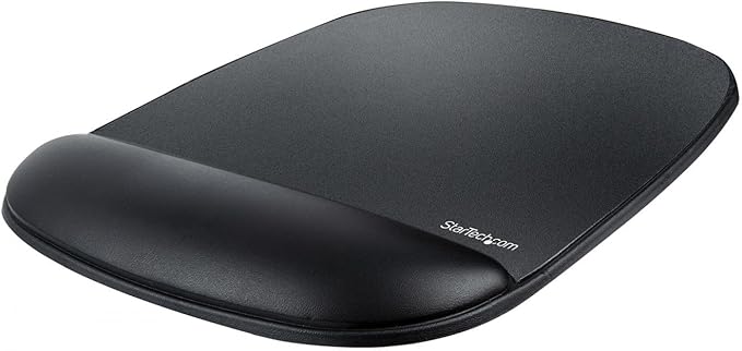 StarTech.com Mouse Pad with Hand Rest, 6.7x7.1x0.8in (17x18x2cm), Ergonomic Mouse Pad with Wrist Support, Desk Wrist Pad w/Non-Slip PU Base, Cushioned Gel Mouse Pad w/Palm Rest, TAA