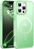 Newfuture Designed for iPhone 16 Pro Case with Magnetic [13 FT Military Drop Protection] [Compatible with Magsafe] Slim Translucent Matte Shockproof with Anti-Fingerprint Phone Case,Matcha Green