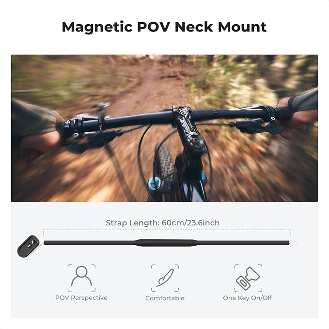 K&F Concept Magnetic Neck Mount for GoPro Hero 13/12/11/10/9 Black, DJI Osmo Action 3/4/5 Pro, Neck POV Vlog Selfie Hand Free Neck Holder Chest Stand Video Recording for DJI Osmo Pocket 3