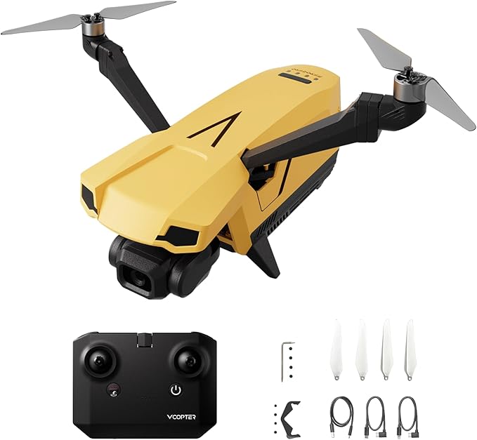 Drones with Camera for Adults 4K, VCOPTER Falcon Mini Bi-Copter Design, Inverted Flight Capability, Max Speed 16m/s, 10000 ft Video Transmission, 1 Battery for 34-Min Max Flight Time, 249g