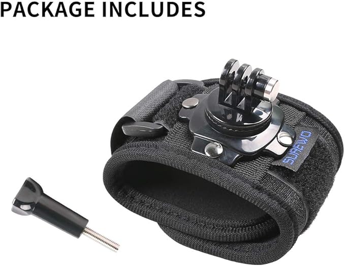 Wrist Strap Mount, 360° Rotating Arm Mount Strap Compatible with GoPro Hero 13/12/11/10/9/8/7//6/5 Black,DJI Action 6/5 pro/4/3,Insta 360 ONE R,AKASO/Campark and More Action Cameras