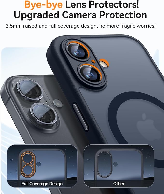 CANSHN Magnetic for iPhone 17 Case, Upgraded [Full Camera Protection] [Compatible with Magsafe] [Translucent Matte] Shockproof Protective Phone Case for iPhone 17 - Black