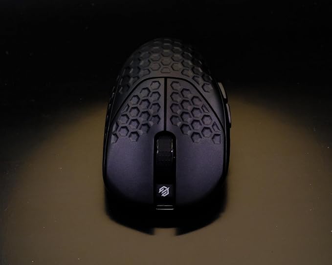 GWolves HTR Lightweight Wireless Fingertip Grip Gaming Mouse,~28Gram,8K-Report,Low Latency,PAW3395 26,000CPI,Nrf52840 CPU,6 Programmable Btns,On-Board Memory,PC/Mac and Laptop(No-Honeycomb, Black)
