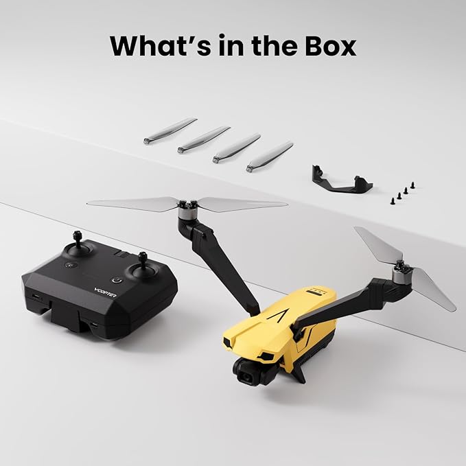 Drones with Camera for Adults 4K, VCOPTER Falcon Mini Bi-Copter Design, Inverted Flight Capability, Max Speed 16m/s, 10000 ft Video Transmission, 1 Battery for 34-Min Max Flight Time, 249g