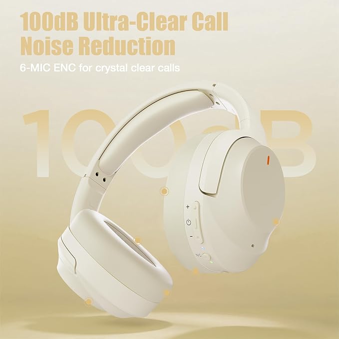Upgraded Pro‑level Hybrid Active Noise Cancelling Headphones, HD Sound & Big Bass, 2X Softer Comfort, Long ANC Playtime, Wireless Over-Ear Bluetooth Headphones Perfect for Home Office|Travel|Pair