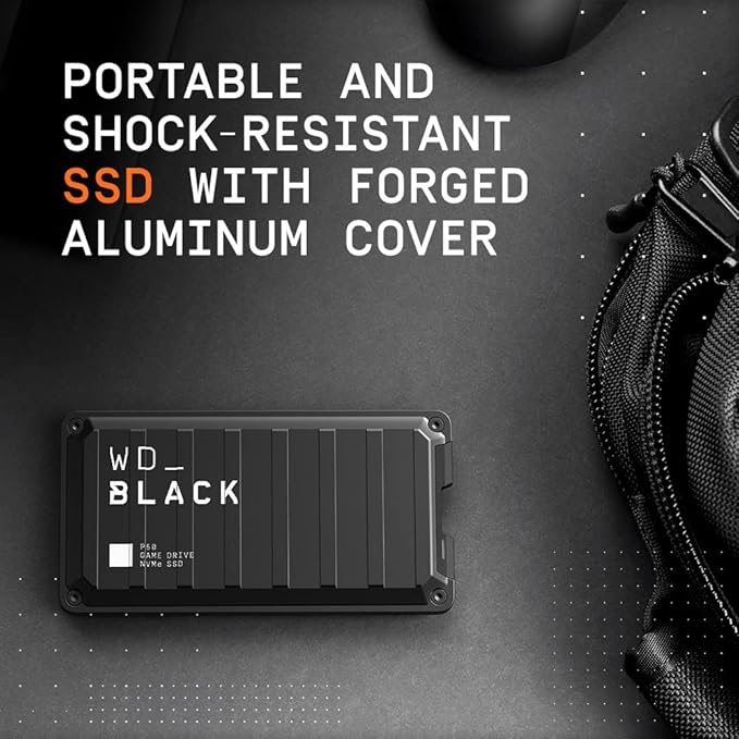 Western Digital 1TB P50 Game Drive SSD - Portable External Solid State Drive, Compatible with Playstation, Xbox, PC, & Mac, Up to 2,000 MB/s - WDBA3S0010BBK-WESN