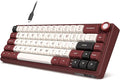 RK ROYAL KLUDGE R65 Wired Mechanical Keyboard with Volume Knob, 60% Percent RGB Backlit Gaming Keyboard Gasket Mount with PBT Keycaps, MDA Profile, QMK/VIA, 66 Keys Hot Swappable Light Switch, Red