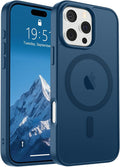 SUPFINE Magnetic for iPhone 16 Pro Max Case (Compatible with MagSafe) (Military Grade Drop Protection) Translucent Matte Shockproof with Anti-Fingerprint Phone Case,Deep Blue