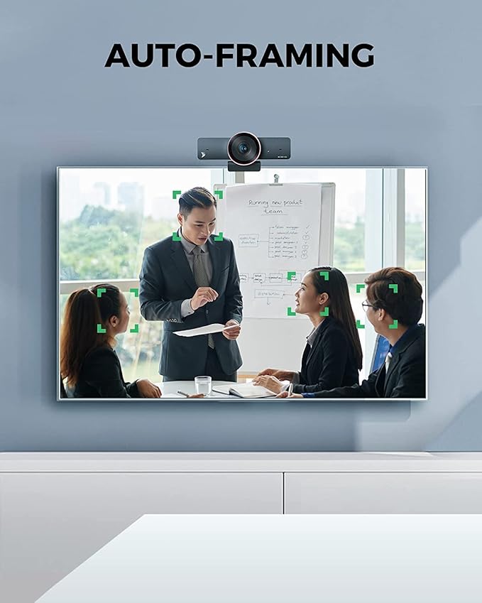 WYRESTORM Zoom Certified AI 4K Webcam, 8X Digital Zoom, 106° FOV, Auto Framing, Dual mics Noise Cancellation, USB Webcam Ideal for Meeting, Conference, Remote Education, HD Live Streaming