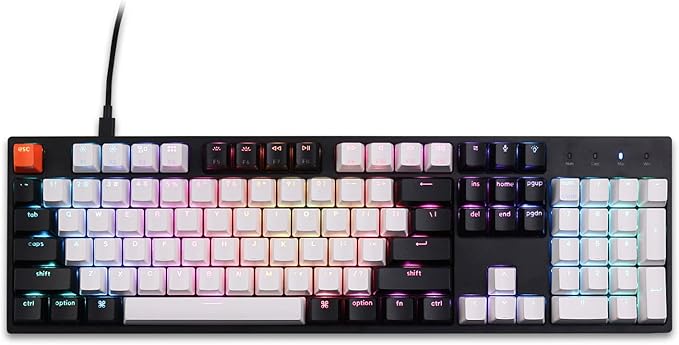 Keychron C2 Full Size Wired Mechanical Keyboard for Mac, Hot-swappable, Gateron G Pro Brown Switch, RGB Backlight, 104 Keys ABS keycaps Gaming Keyboard for Windows, USB-C Type-C Braid Cable