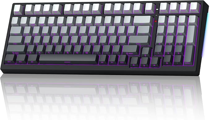 X98 Wireless Mechanical Keyboard, RGB Backlit Custom Gaming Keyboard with Number Pad, BT5.0/2.4GHz/USB-C, Gasket Structure, Hot Swappable Pre-lubed Linear Switch, Side Printed PBT Keycaps