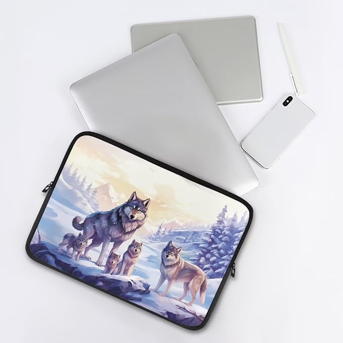 Cool Wolf Laptop Sleeve for Women 12 inch Lap Top Case Portable Laptop Accessories with Versatile Uses Computer Sleeve Laptop Pouch Ideal Gifts for Holidays Purple