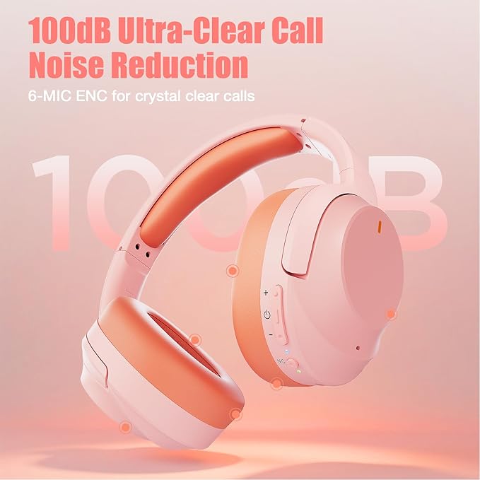 Upgraded Pro‑level Hybrid Active Noise Cancelling Headphones, HD Sound & Big Bass, 2X Softer Comfort, Long ANC Playtime, Wireless Over-Ear Bluetooth Headphones Perfect for Home Office|Travel|Pair
