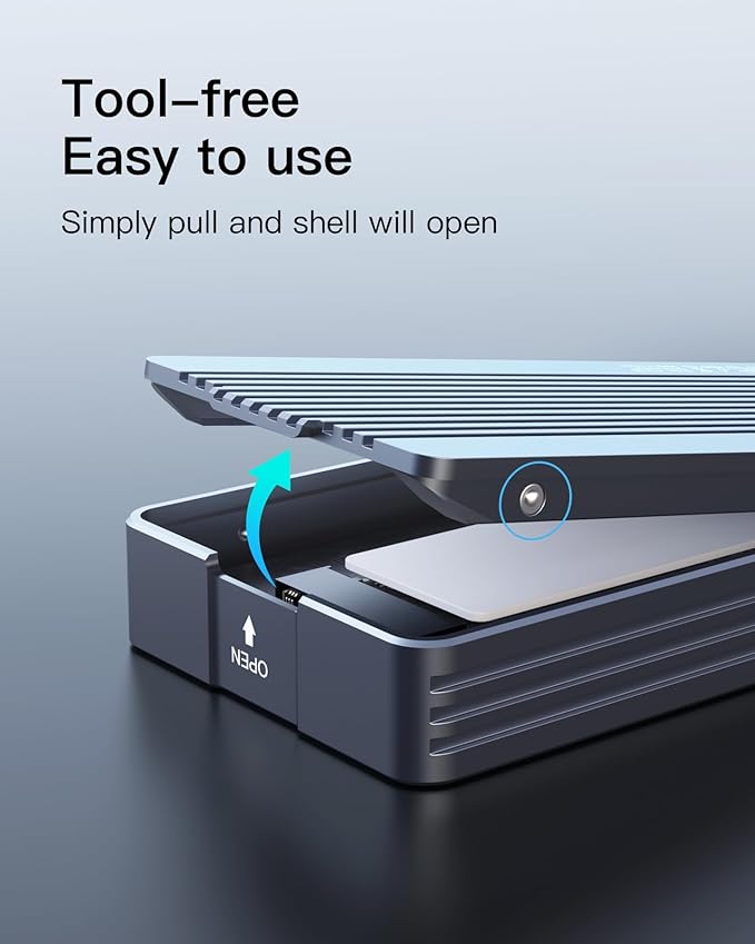 Inateck 40Gbps M.2 NVMe SSD Enclosure, Aluminum Hard Drive Enclosure, USB 4.0/Thunderbolt 4, No Tools Required Installation, Supports 2230/2242/2260/2280 SSDs, M-Key, FE2028