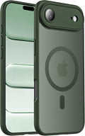 Symcele Designed for iPhone Air Case, Compatible with MagSafe, [Camera Protection] [15FT Military Drop Protection] Shockproof Translucent Matte Anti-Slip Thin Slim Phone Case, 6.5", Alpine Green