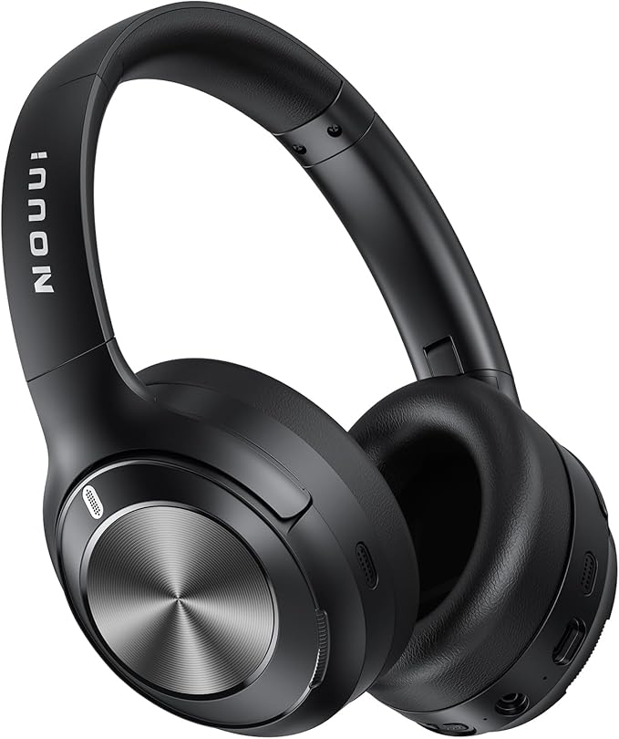 Hybrid Active Noise Cancelling Headphones, Wireless Bluetooth Headphones with Hi-Res Audio, Deep Bass, Transparent Mode, 70H Playtime Over Ear Bluetooth Headset with Fast Charging for Travel/Office/PC