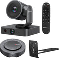 All-in-One Conference System: 4K AI PTZ Webcam with Dual Lens + Wireless USB/Bluetooth Speakerphone, AI Framing & Presenter Tracking, 15x Zoom, 360° Mic, Zoom/Teams/Webex Compatible for Meeting Room