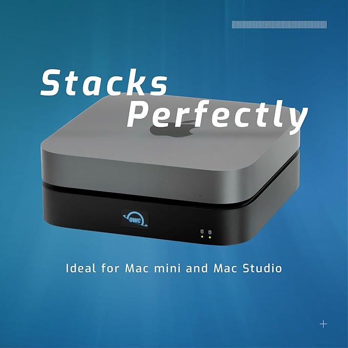 OWC (Enclosure only miniStack STX, Upgradeable Expansion Solution and Thunderbolt Hub/Mini Dock with 3 Extra TB4 Ports. for Mac Studio, Mac mini and Other Devices. Matte Black