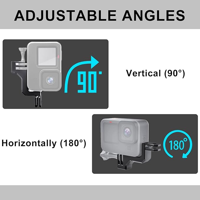 Aluminum Vertical Mount for Gopro, 90 Degree Direction Adapter Elbow Mount Compatible with GoPro Hero 13 12 11 10 9 Black Action Cameras