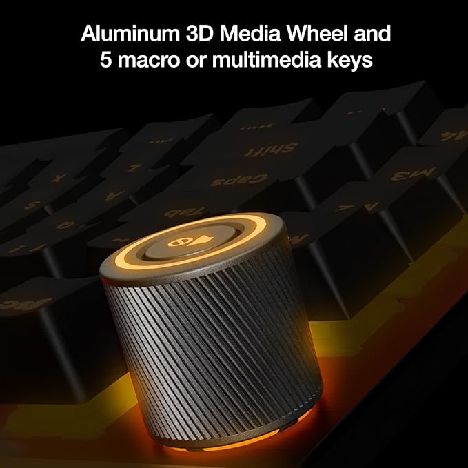 be quiet! Light Mount Mechanical Keyboard | Linear | Hot-Swappable Lubricated Silent Switches | 3D Media Wheel | ARGB Keyboard | Quality PBT Double-Shot Keycaps | Programmable | BT003US